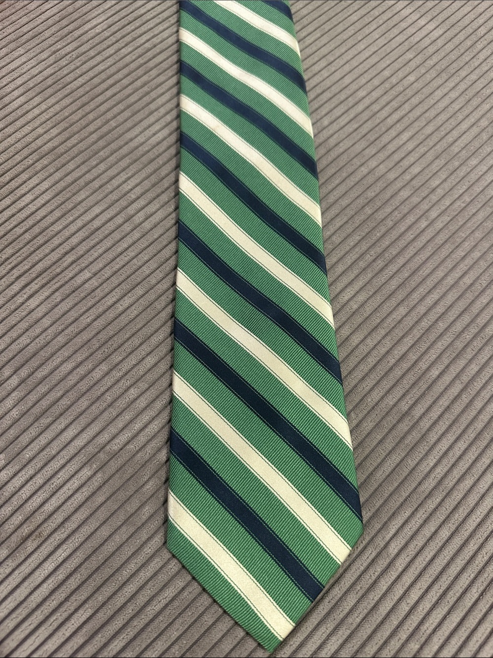 JOS. A. BANK Signature Collection Striped Silk Tie Green & Blue